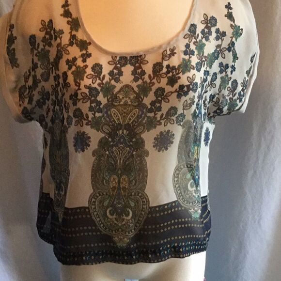 Sheer crop top with back zipper by XHILARATION med - Picture 1 of 8